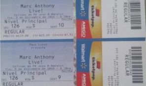 Dos taquillas concierto Marc Anthony, 330.00